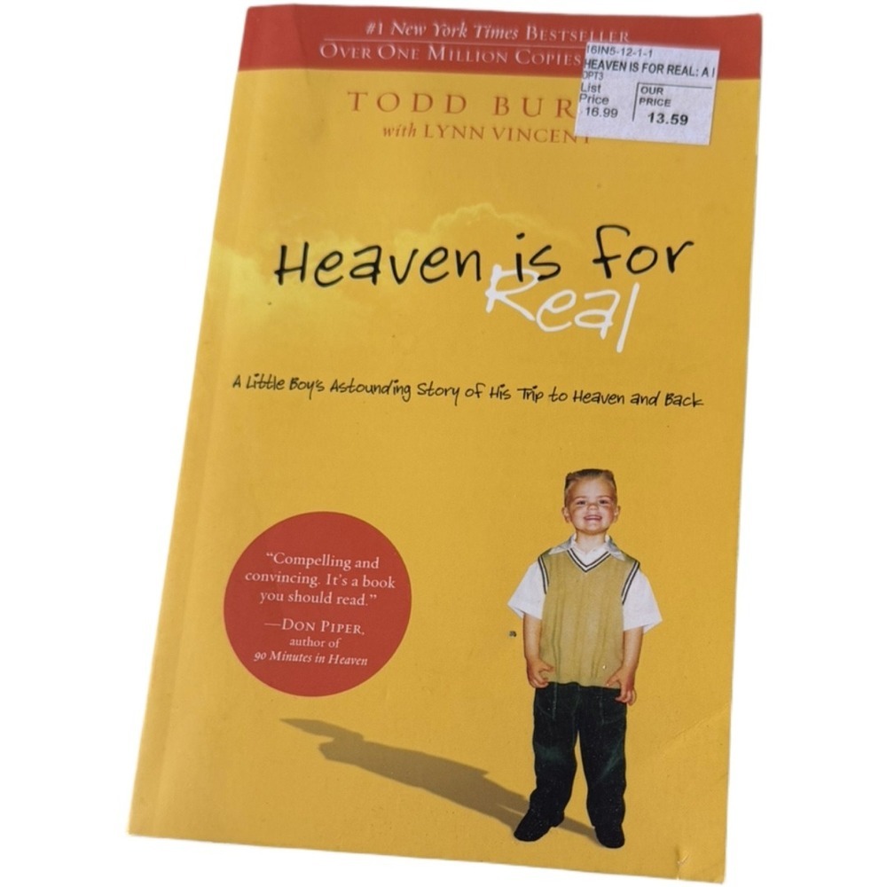Heaven Is for Real by Todd Burpo & Lynn Vincent Paperback Christian Book ISBN